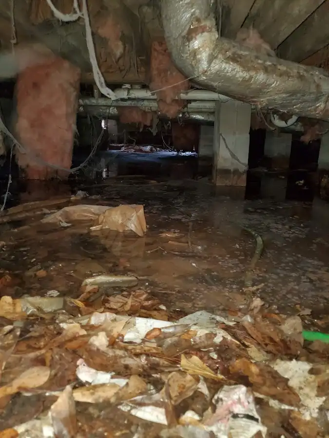 Crawl space flood assessment for Commercial Water Damage Restoration in Jamestown